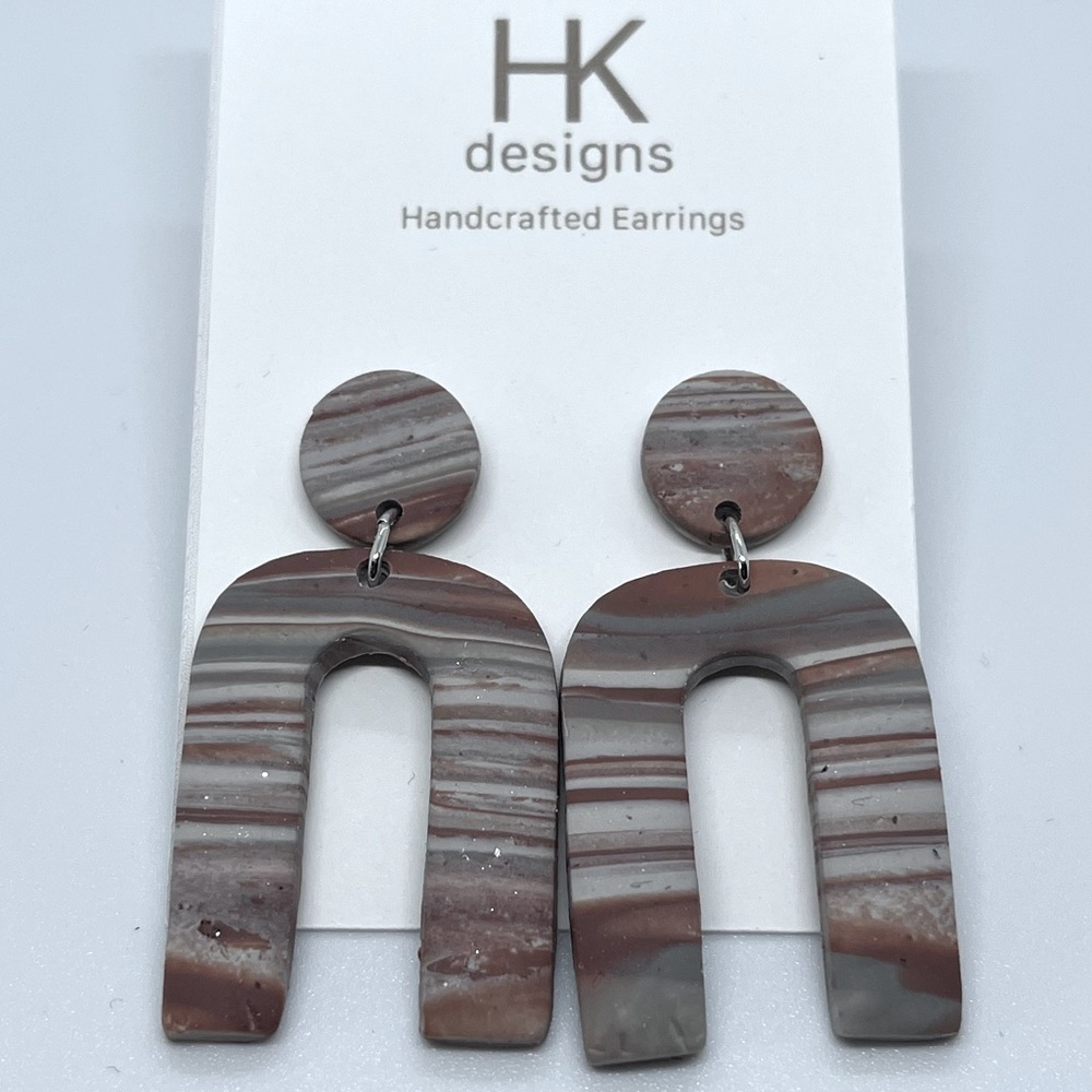 Handcrafted Arch Clay Earrings